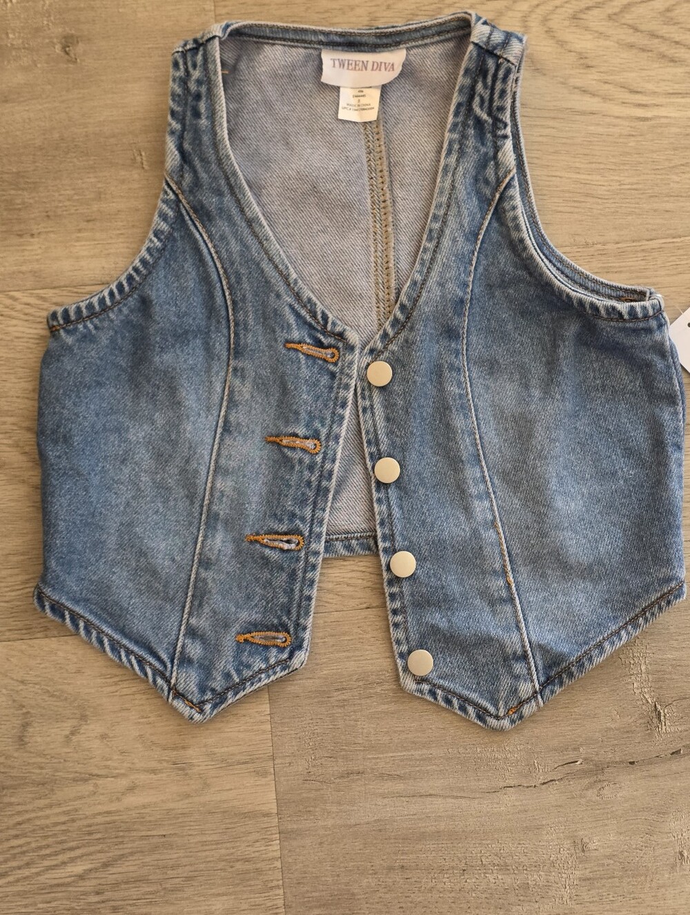 Tween Diva Kids' Denim Vest - Light Blue